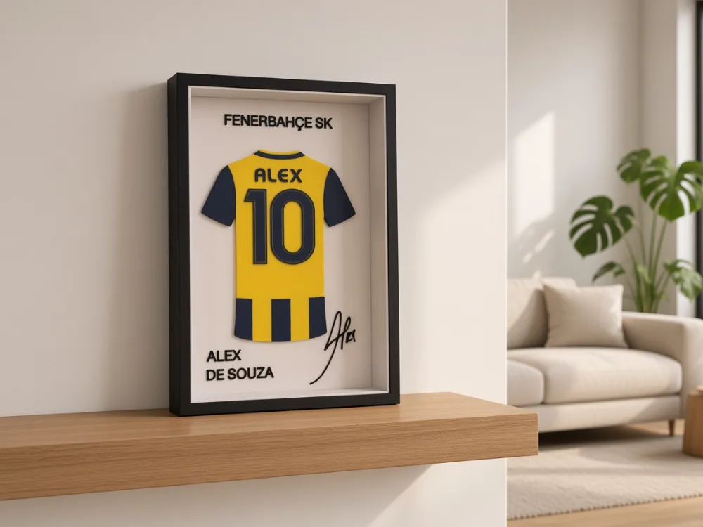 Alex de Souza - Fenerbahçe SK - İmzalı Forma Çerçevesi