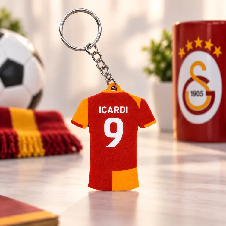 Aşkın Olayım - Mauro Icardi Forma Anahtarlık – Sarı Kırmızı Taraftar Anahtarlığı