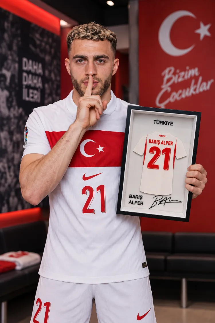 Barış Alper Yılmaz - Türkiye Milli Takım - İmzalı Forma Çerçevesi