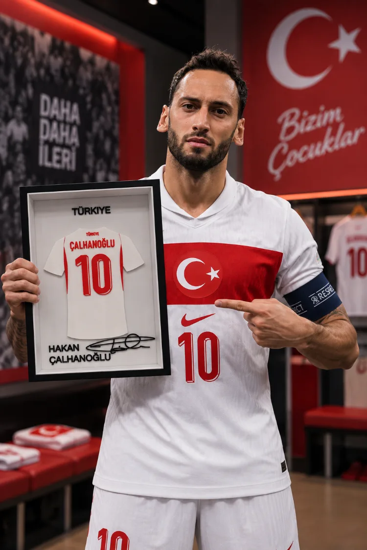 Hakan Çalhanoğlu - Türkiye Milli Takım - İmzalı Forma Çerçevesi