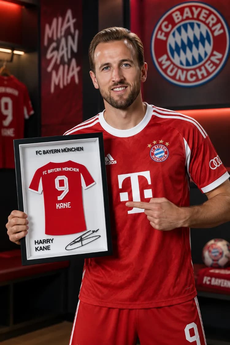 Harry Kane - FC Bayern Münih - İmzalı Forma Çerçevesi
