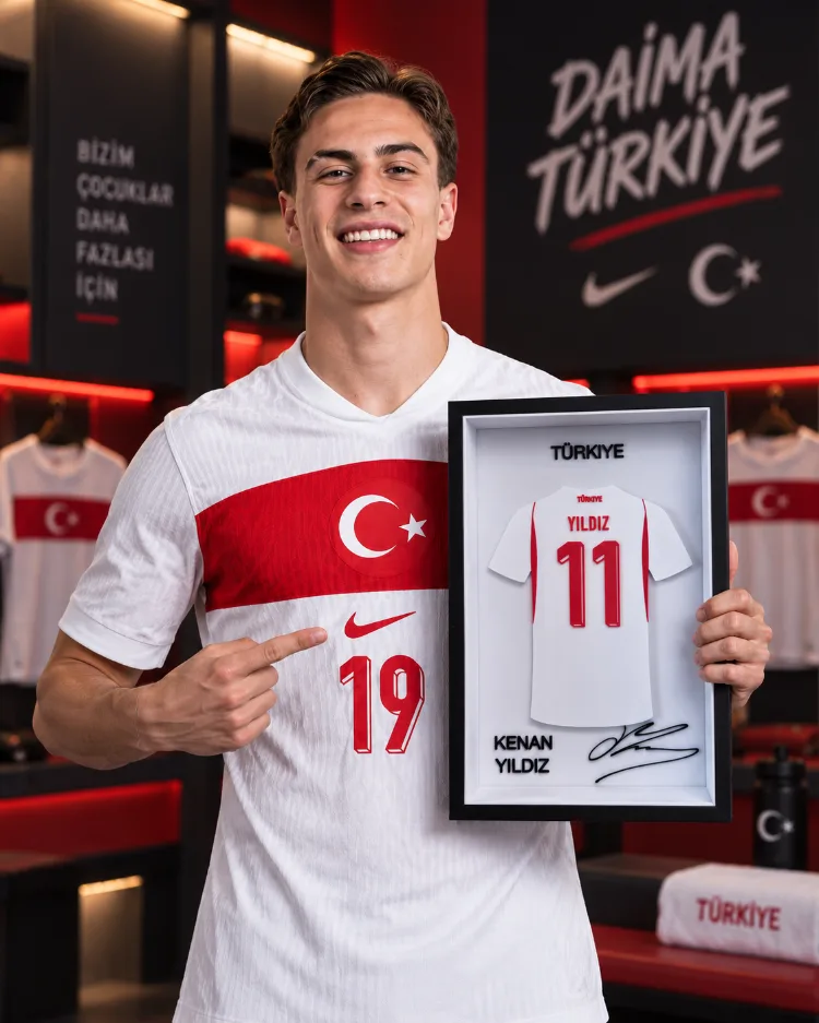 Kenan Yıldız - Türkiye Milli Takım - İmzalı Forma Çerçevesi