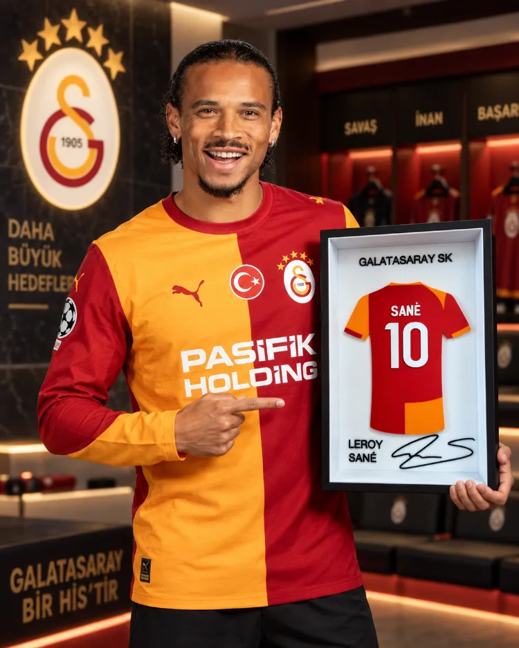 Leroy Sané - Galatasaray SK - İmzalı Forma Çerçevesi