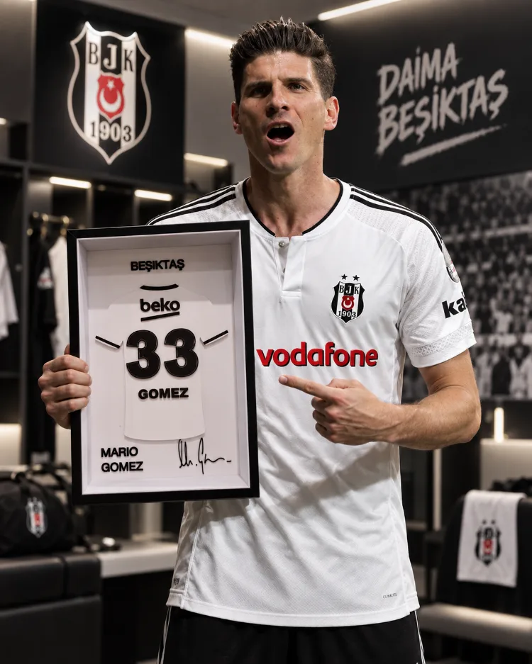 Mario Gomez - Beşiktaş JK - İmzalı Forma Çerçevesi