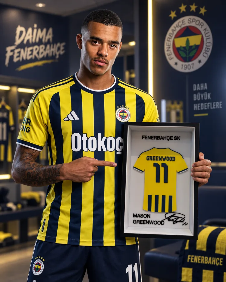 Mason Greenwood - Fenerbahçe SK - İmzalı Forma Çerçevesi