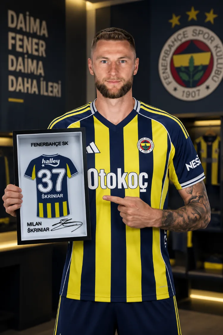 Milan Škriniar - Fenerbahçe SK - İmzalı Forma Çerçevesi