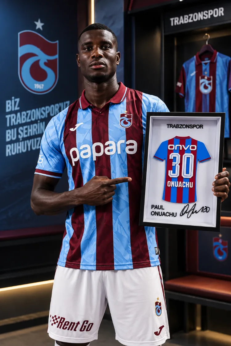 Paul Onuachu - Trabzonspor - İmzalı Forma Çerçevesi
