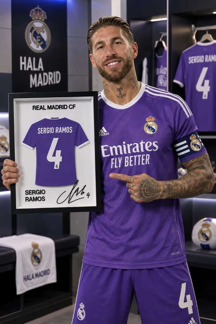 Sergio Ramos - Real Madrid CF - İmzalı Forma Çerçevesi