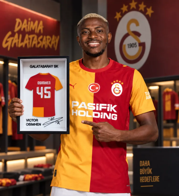 Victor Osimhen - Galatasaray SK - İmzalı Forma Çerçevesi