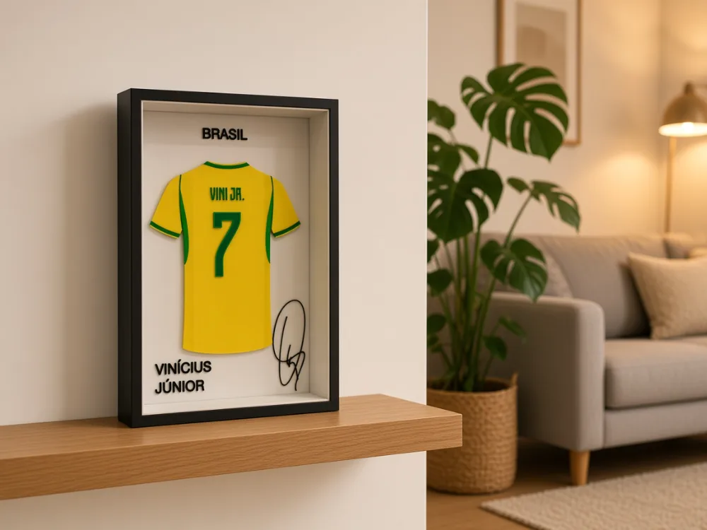 Vinicius Junior - Brezilya - İmzalı Forma Çerçevesi