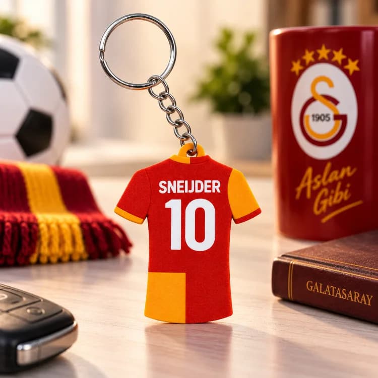 Wesley Sneijder 10 Forma Anahtarlık – Sarı Kırmızı Taraftar Anahtarlığı